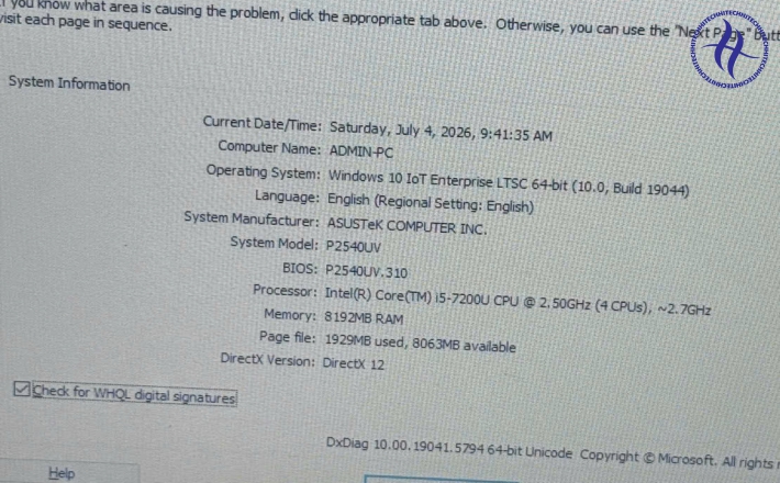 ASUSPRO P2540 I5
