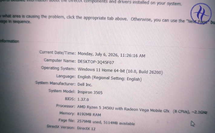 DELL INSPIRON 3505 CẢM ỨNG