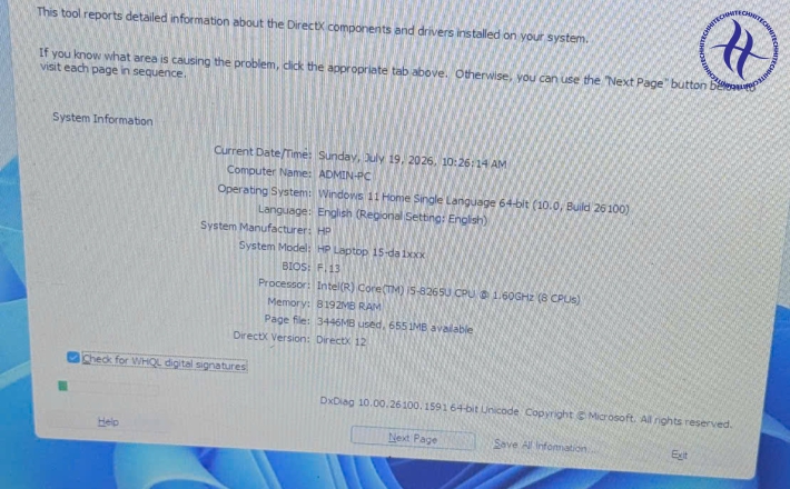 HP PAVILION 15 DA I5