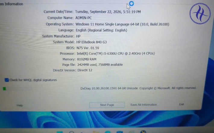 HP PROBOOK 840 G3 I5-6300U