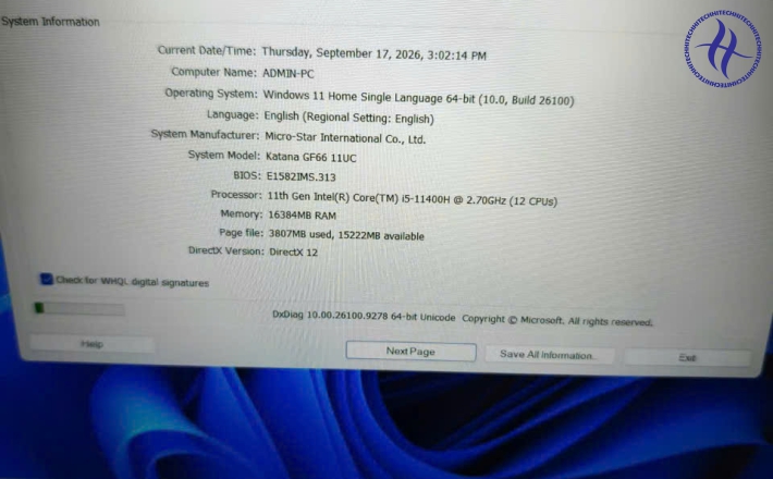 MSI KATANA GF66 I5-11400H
